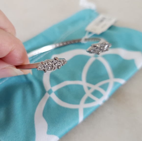 Kendra Scott Bianca Cuff Bracelet Platinum Drusy NWT - Picture 7 of 8